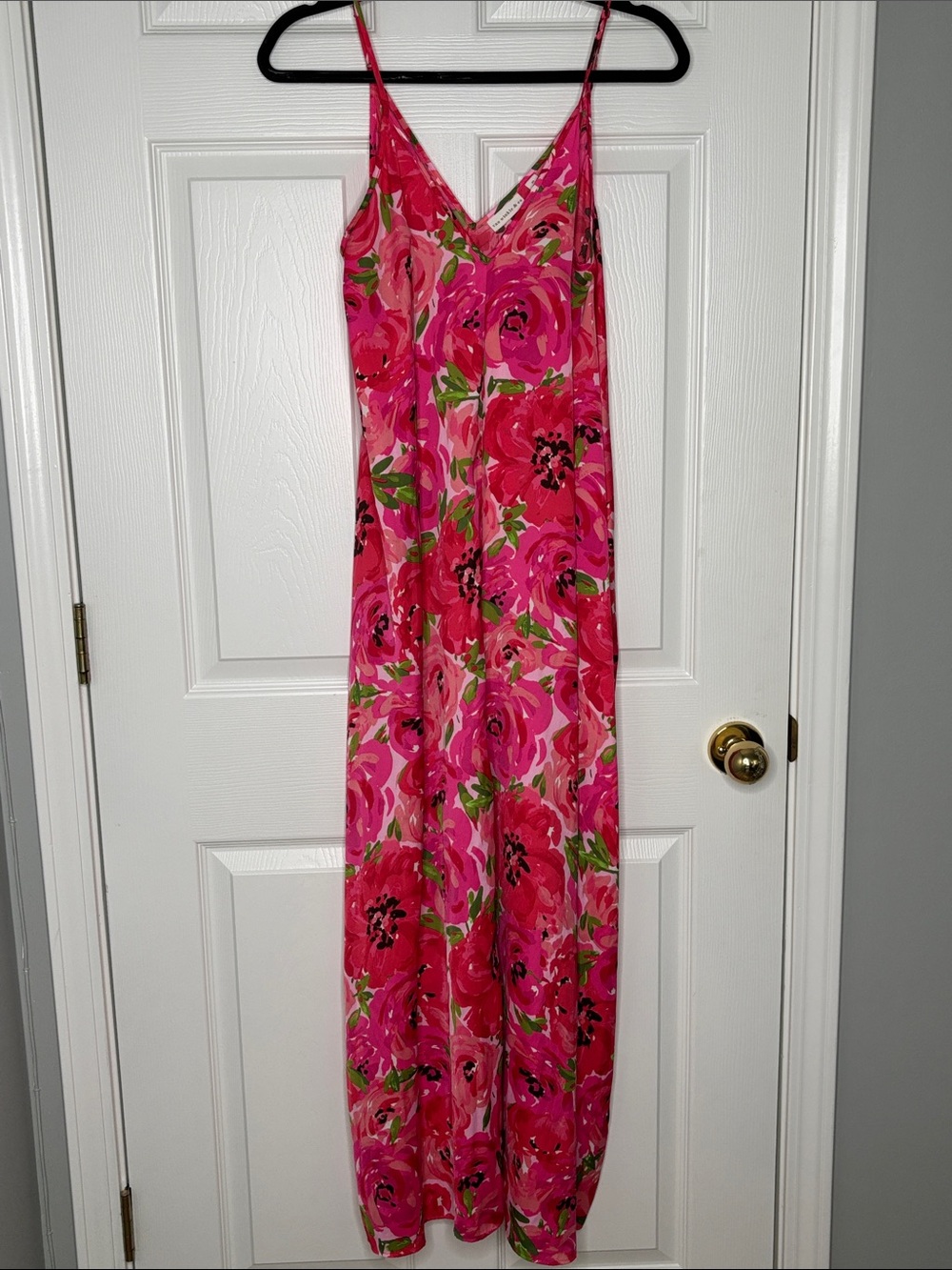 Van Winkle & Co Floral V-Neck Maxi Chemise Slip Cottagecore Dress Size M